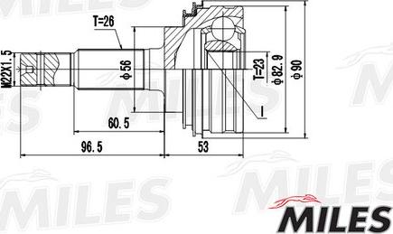 Miles GA20480 - Каре комплект, полуоска vvparts.bg