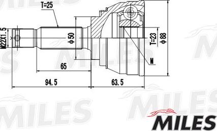 Miles GA20592 - Каре комплект, полуоска vvparts.bg