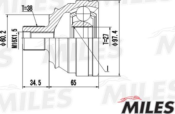 Miles GA20528 - Каре комплект, полуоска vvparts.bg