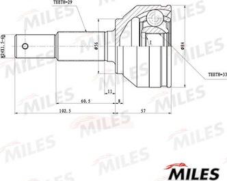 Miles GA20666 - Каре комплект, полуоска vvparts.bg