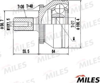 Miles GA20605 - Каре комплект, полуоска vvparts.bg