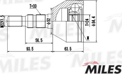 Miles GA20619 - Каре комплект, полуоска vvparts.bg