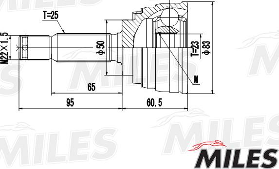 Miles GA20045 - Каре комплект, полуоска vvparts.bg