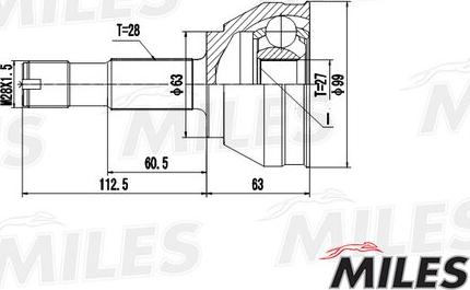 Miles GA20622 - Каре комплект, полуоска vvparts.bg