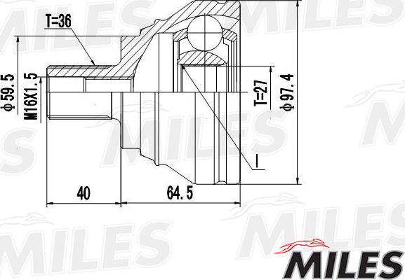 Miles GA20024 - Каре комплект, полуоска vvparts.bg