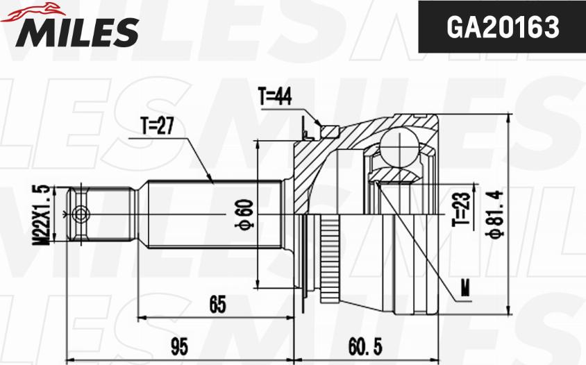 Miles GA20163 - Каре комплект, полуоска vvparts.bg