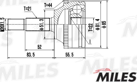 Miles GA20397 - Каре комплект, полуоска vvparts.bg