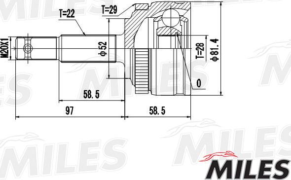 Miles GA20358 - Каре комплект, полуоска vvparts.bg