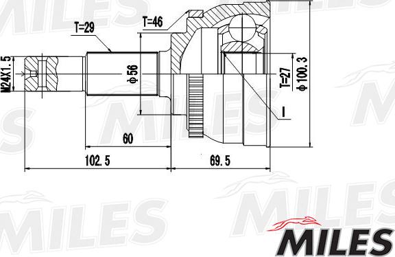 Miles GA20300 - Каре комплект, полуоска vvparts.bg