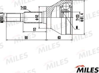 Miles GA20712 - Каре комплект, полуоска vvparts.bg