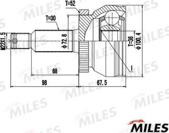 Miles GA20727 - Каре комплект, полуоска vvparts.bg