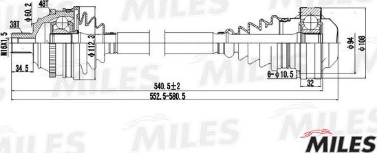 Miles GC00139 - Полуоска vvparts.bg