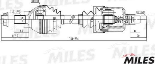 Miles GC01147 - Полуоска vvparts.bg