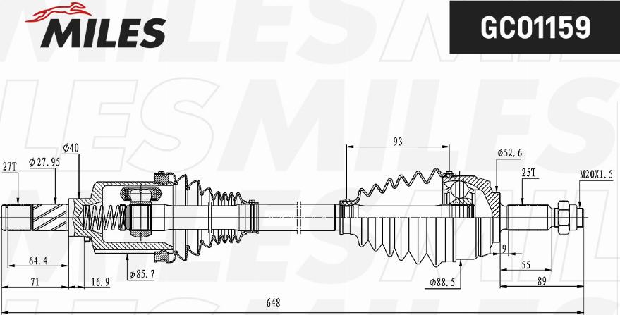 Miles GC01159 - Полуоска vvparts.bg