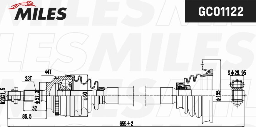 Miles GC01122 - Полуоска vvparts.bg