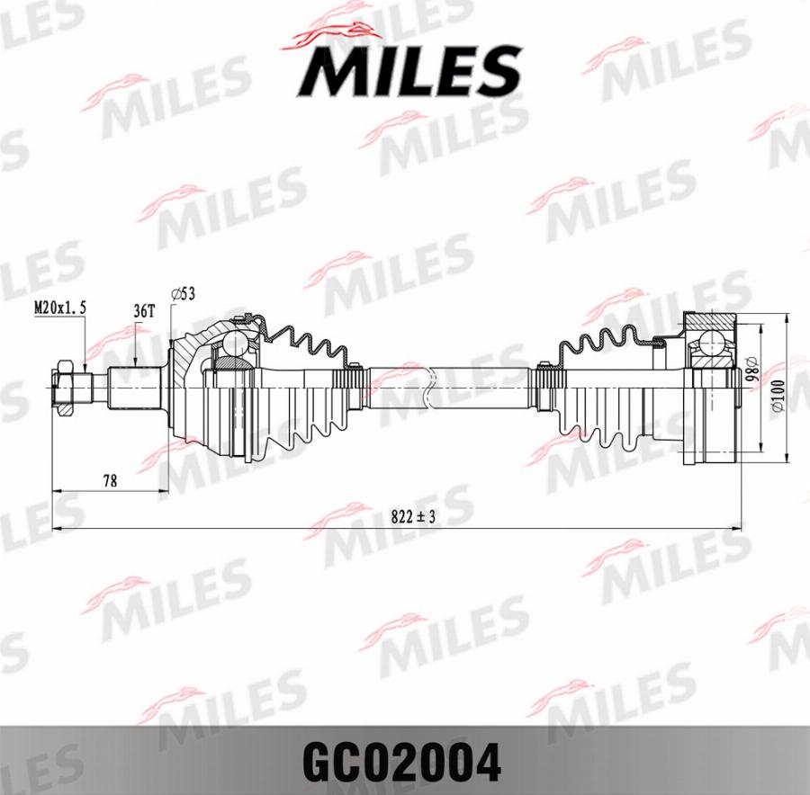 Miles GC02004 - Полуоска vvparts.bg