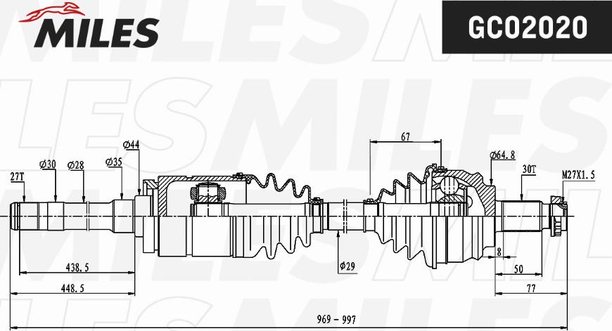 Miles GC02020 - Полуоска vvparts.bg