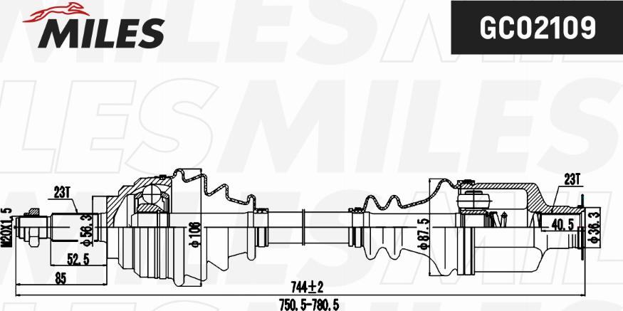 Miles GC02109 - Полуоска vvparts.bg
