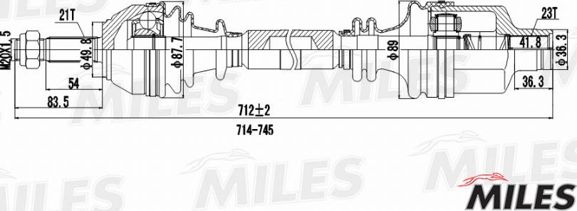 Miles GC02106 - Полуоска vvparts.bg