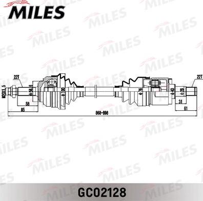 Miles GC02128 - Полуоска vvparts.bg