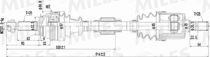 Miles GC02176 - Полуоска vvparts.bg