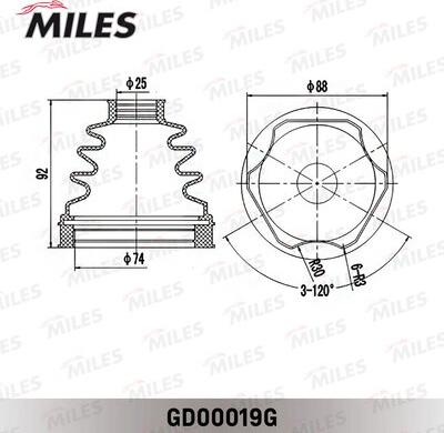 Miles GD00019G - Маншон, полуоска vvparts.bg