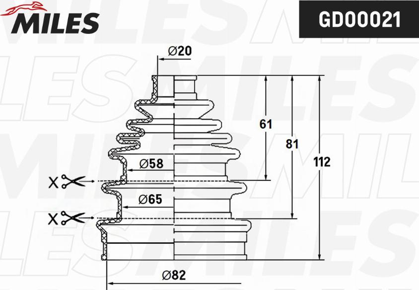 Miles GD00021 - Маншон, полуоска vvparts.bg