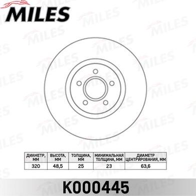 Miles K000445 - Спирачен диск vvparts.bg