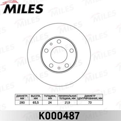 Miles K000487 - Спирачен диск vvparts.bg