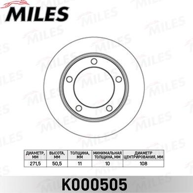 Miles K000505 - Спирачен диск vvparts.bg