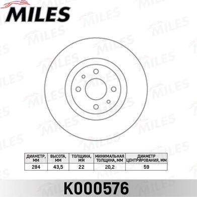 Miles K000576 - Спирачен диск vvparts.bg