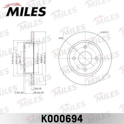 Miles K000694 - Спирачен диск vvparts.bg