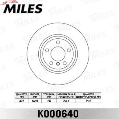Miles K000640 - Спирачен диск vvparts.bg