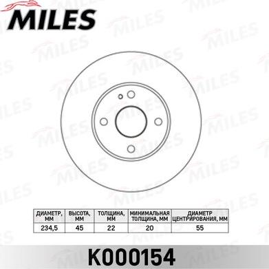 Miles K000154 - Спирачен диск vvparts.bg