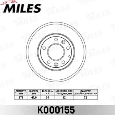 Miles K000155 - Спирачен диск vvparts.bg