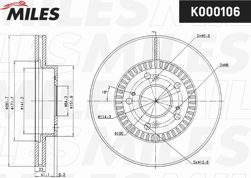 Miles K000106 - Спирачен диск vvparts.bg