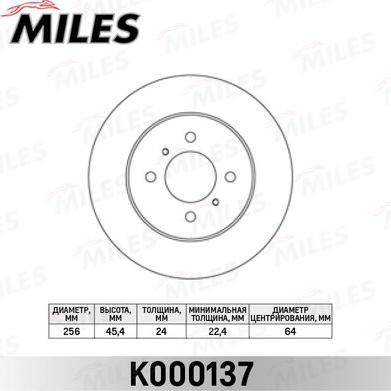 Miles K000137 - Спирачен диск vvparts.bg