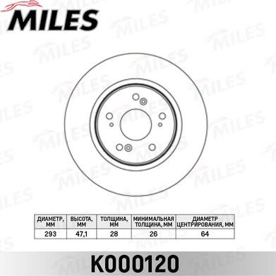 Miles K000120 - Спирачен диск vvparts.bg