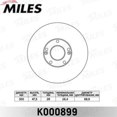 Miles K000899 - Спирачен диск vvparts.bg