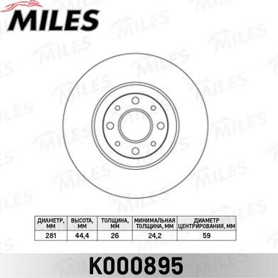 Miles K000895 - Спирачен диск vvparts.bg