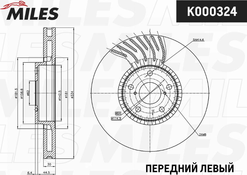 Miles K000324 - Спирачен диск vvparts.bg