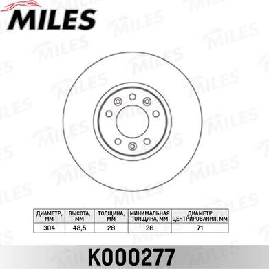 Miles K000277 - Спирачен диск vvparts.bg