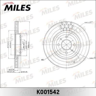 Miles K001542 - Спирачен диск vvparts.bg