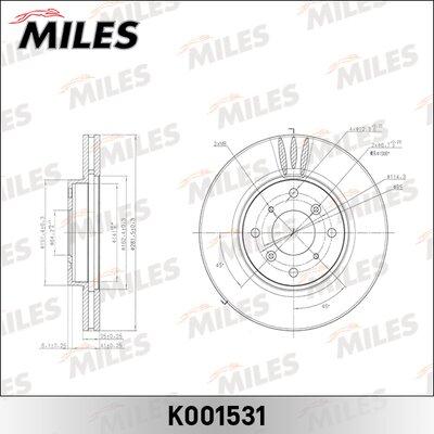 Miles K001531 - Спирачен диск vvparts.bg