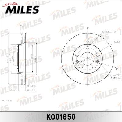 Miles K001650 - Спирачен диск vvparts.bg