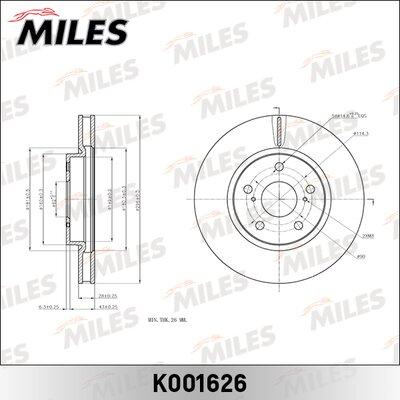 Miles K001626 - Спирачен диск vvparts.bg