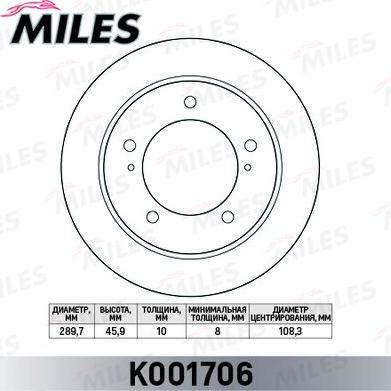 Miles K001706 - Спирачен диск vvparts.bg