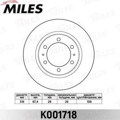 Miles K001718 - Спирачен диск vvparts.bg