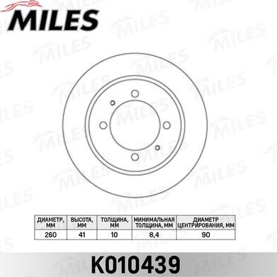 Miles K010439 - Спирачен диск vvparts.bg
