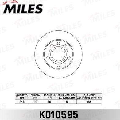 Miles K010595 - Спирачен диск vvparts.bg